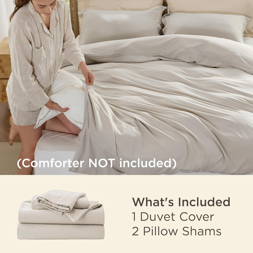 Duvet Cover Queen - 3 Pieces Prewashed Extra Soft Bedding Set, Includes 1 Duvet Cover 90x90 Inches with Zipper