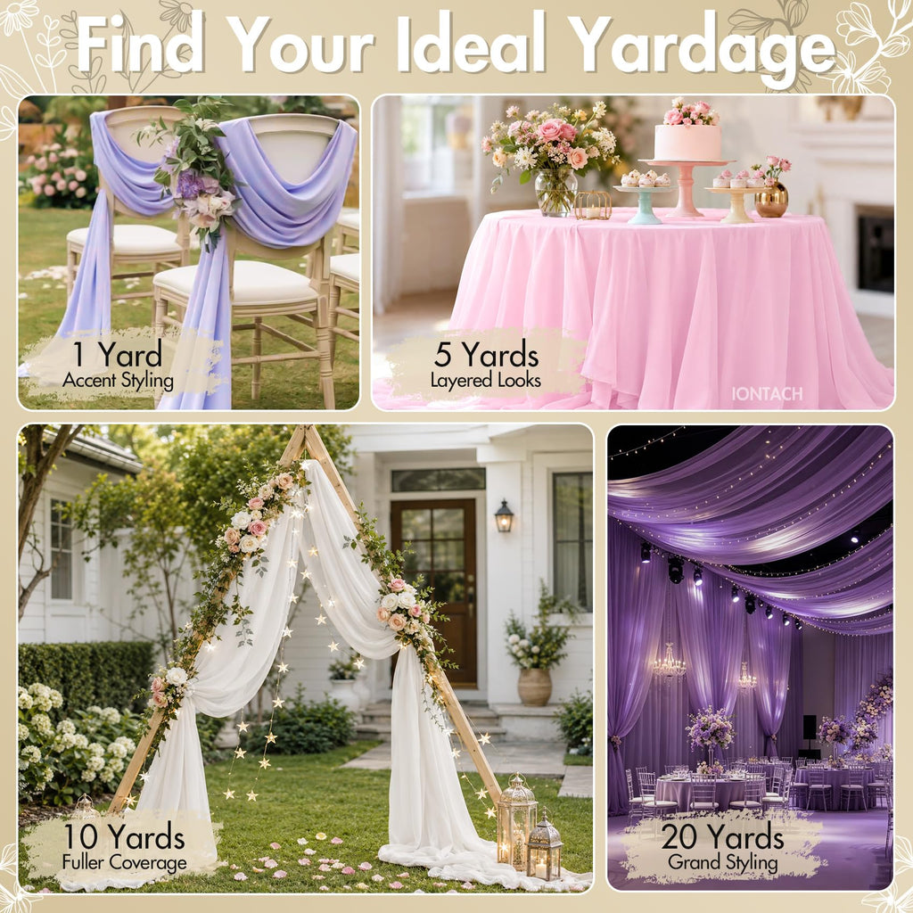 Ivory Chiffon Fabric by The Yard 60 Inch X 1 Yard