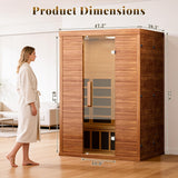 2 Person Infrared Sauna for Home, Smart App Control Home Sauna with WiFi & Bluetooth, Low EMF 1500W/120V LCD Heater