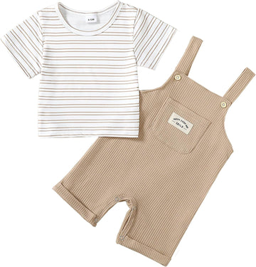 Toddler Baby Boys Clothes Summer Outfit Cute Shortall Set