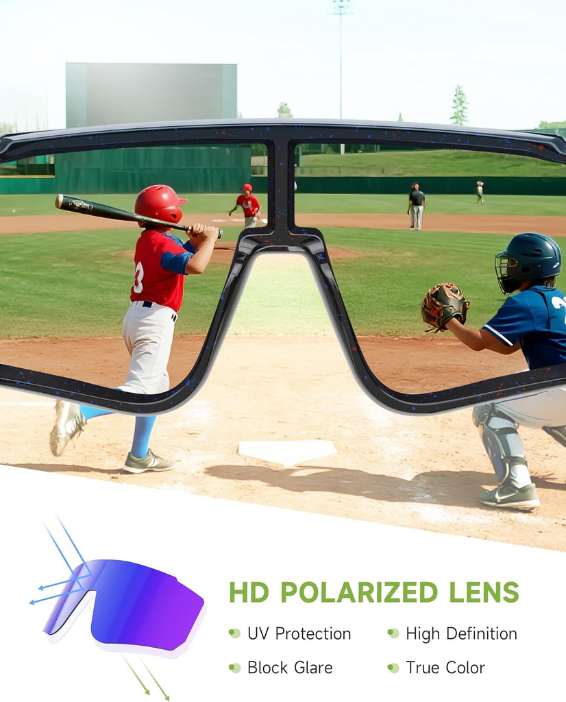 Kids Polarized Baseball Softball Sports Sunglasses for Boys Girls