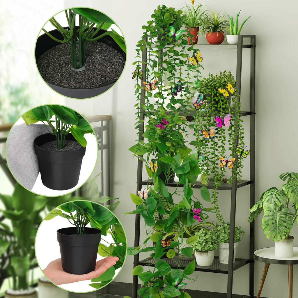 Fake Plants 4 Pack Artificial Hanging Plants Fake Potted Greenery