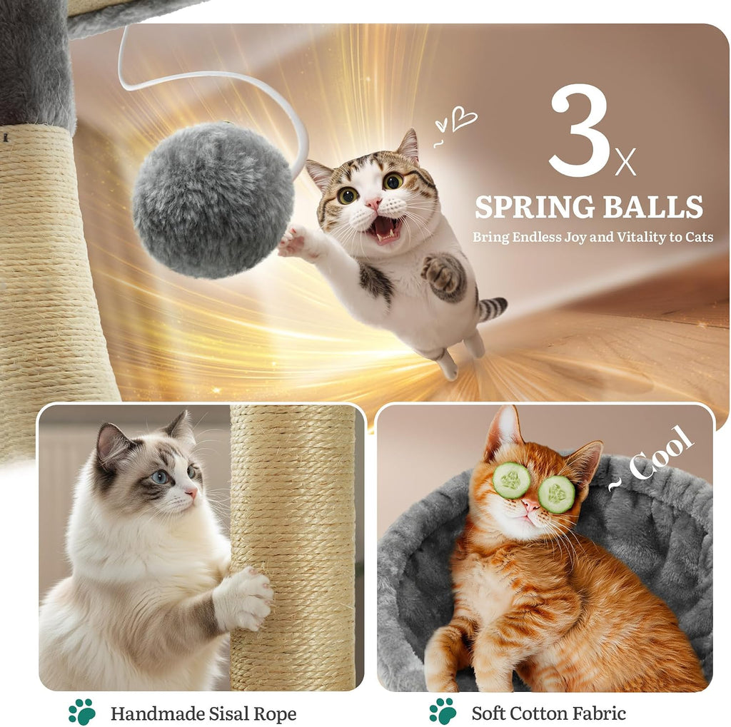 75-Inch Tall Multi-Level Cat Tree Indoor