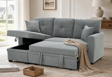 71" Sectional Sleeper Sofa,L Shaped 3 Seater Sectional Couches ,Pull Out Couch Convertible Sofa Bed with Reversible