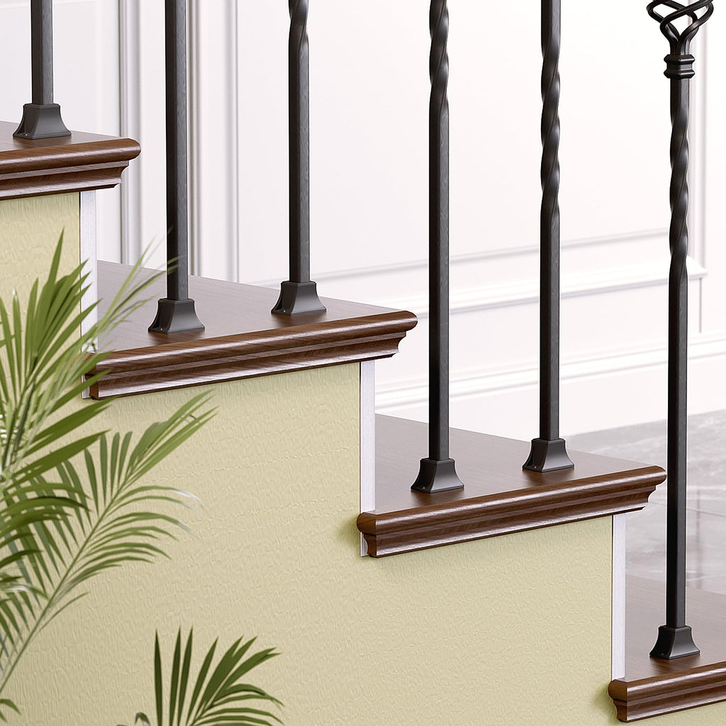 30Pack Iron Baluster Shoes, Level Shoes with Screw, Stair Baluster Shoes Use for 1/2" Square Iron Balusters