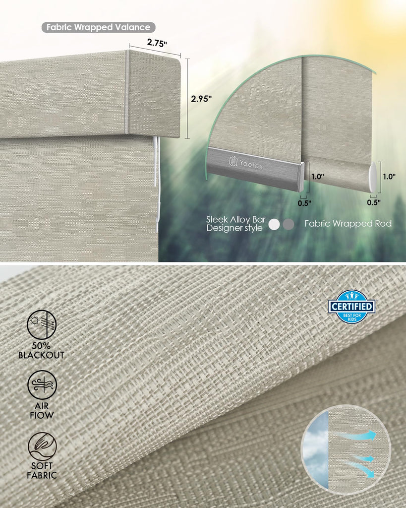 Motorized Blinds with Remote, Light Filtering Smart Window Blinds