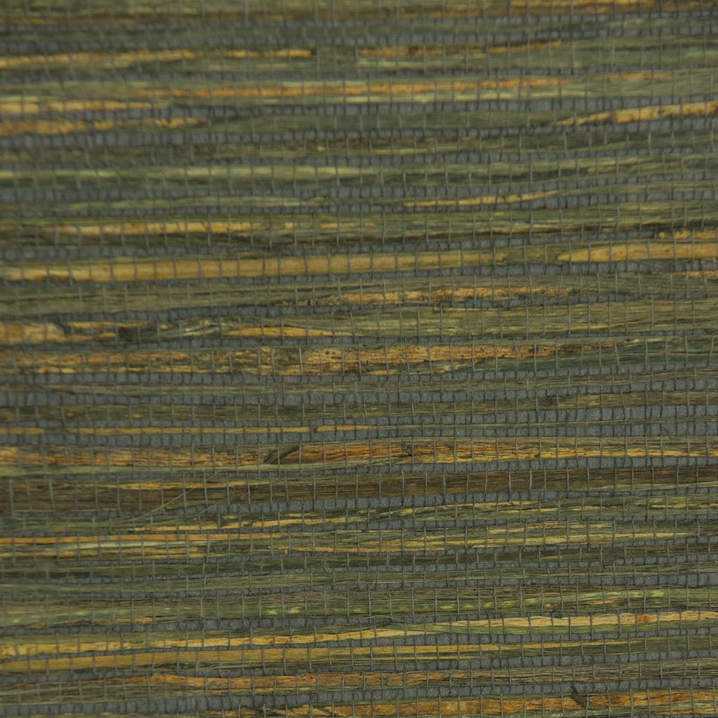 DTAZ-E8026 Rustic Grey Green Yellow Faux Runner Natural Grasscloth Wallpaper Roll 18 Ft X 36 in (5.5m X 91.5cm), 54