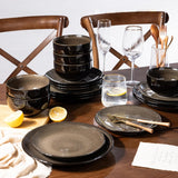 Ceramic Dinnerware Sets for 6,Stoneware Plates and Bowls Sets,Handmade Reactive Glaze Dishes Set,Chip Resistant and