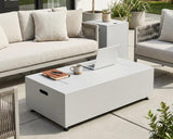 42" Outdoor Propane Fire Pit Table, 50,000 BTU Rectangle Natural Gas Firepit with Tank Table, No Assembly Low Profile Fire Table for Outside Patio & - Image 3