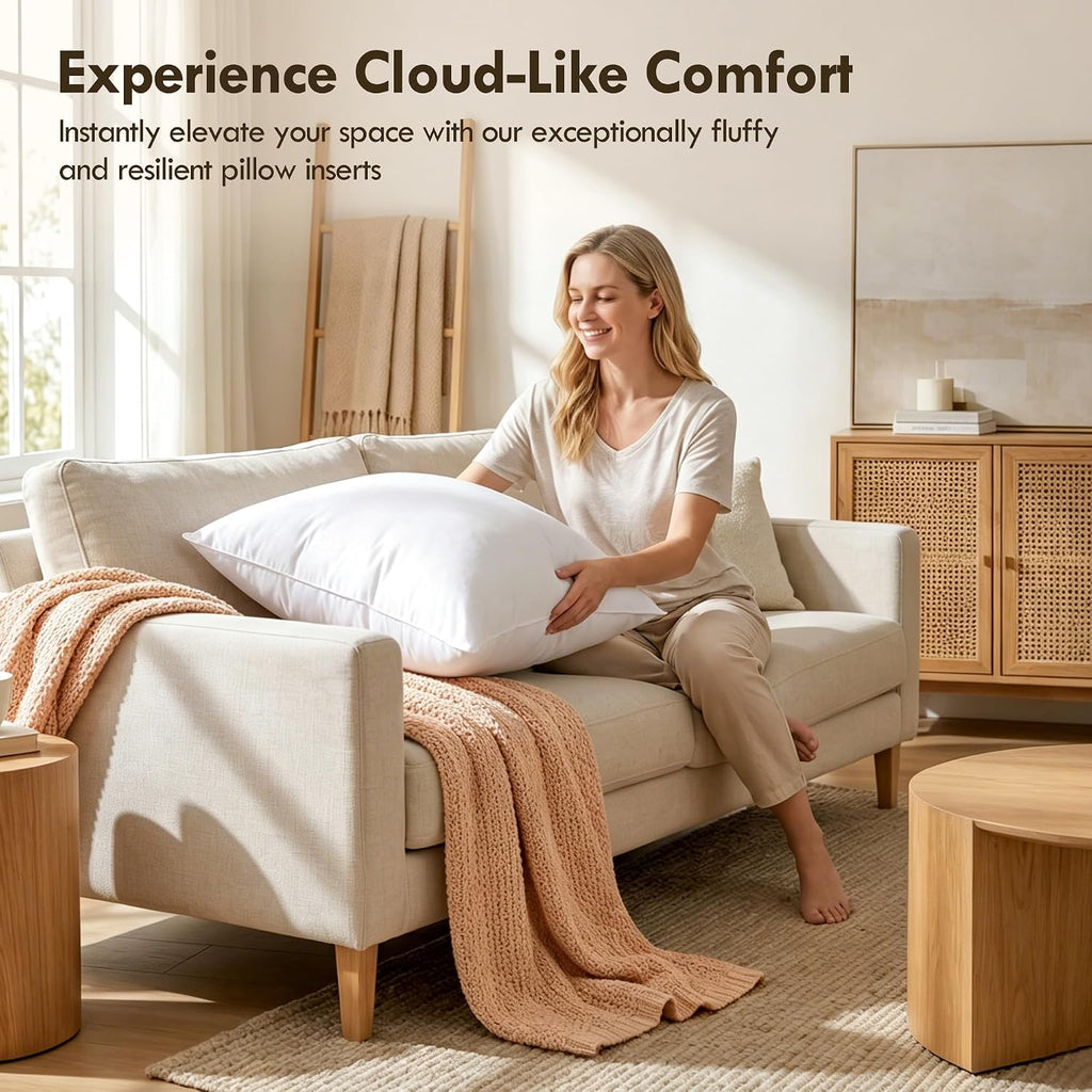 12x20 Lumbar Pillow Insert, Fluffy Decorative Pillow for Couch Sofa