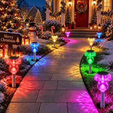 Solar Lights Outdoor, 16 Pack Mushroom Lights Outside Waterproof, Solar Powered LED Lighting for Garden, Yard