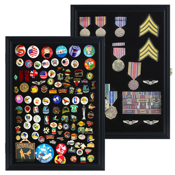 Large 19 X 14 Pin Display Case Medal Shadow Box with 98% UV Protection for Military Medals, Beach Tags, Jewelry Pins