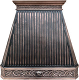 42 Inch Copper Wall Mount Range Hood 1150 CFM LED Lights Dishwasher-Safe Baffle Filters