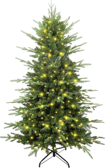 Prelit Aspen Fir Christmas Tree, Skinny Xmas Tree