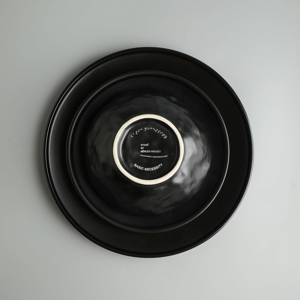 16-Piece Dinnerware Set Stoneware, Black
