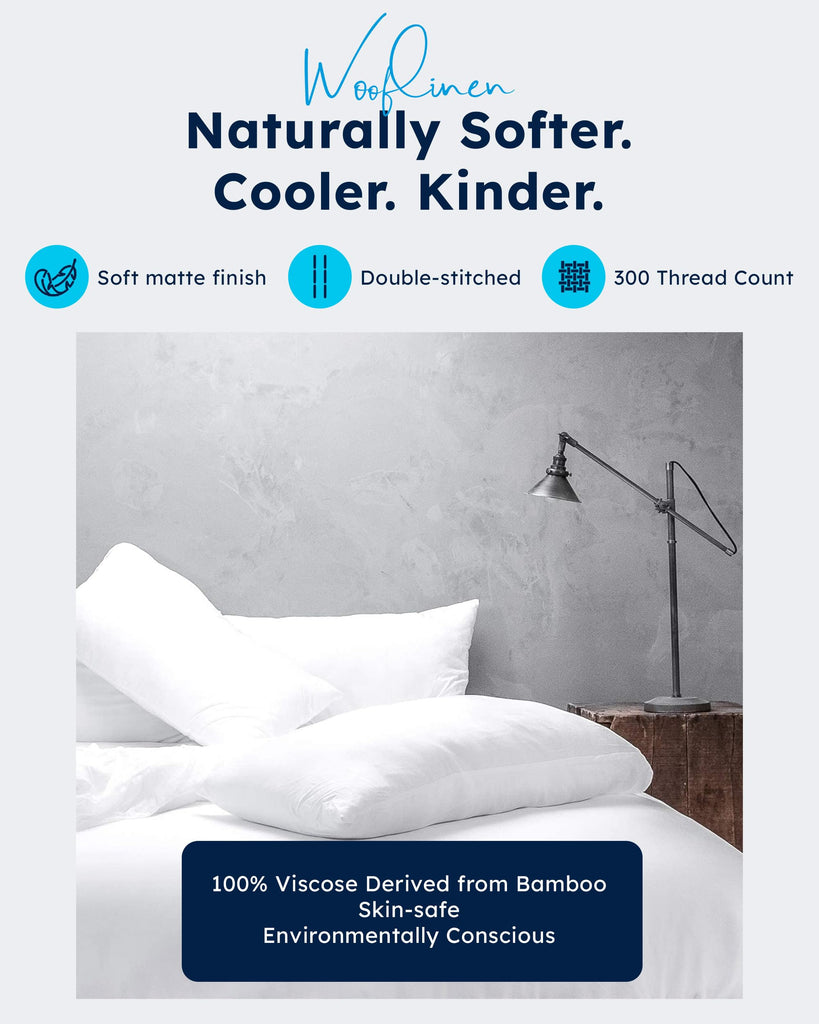 100% Viscose Derived from Bamboo Sheets Set - Silky Soft Like Silk Bed Sheets - Matte White Bed Cover with