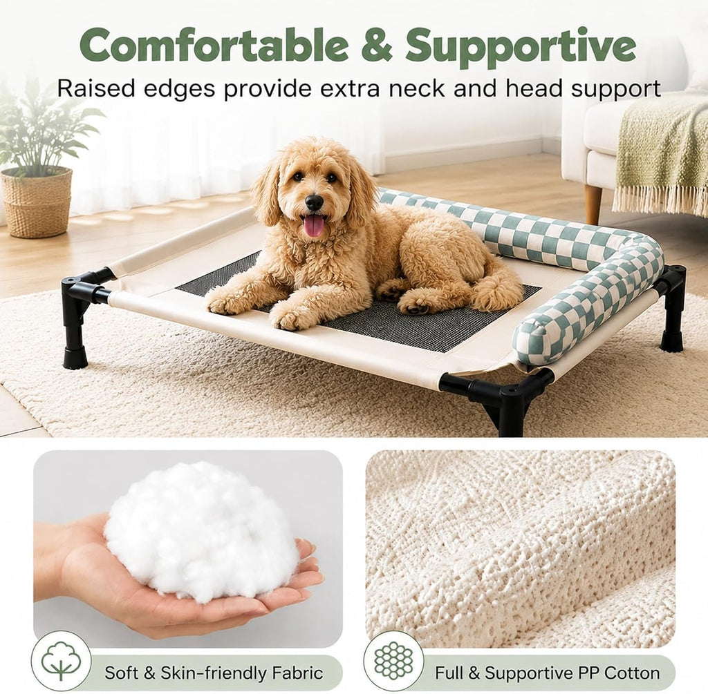 Elevated Dog Bed for Small Medium Pets 25.9x17.7x6.7 Inch Raised Cot