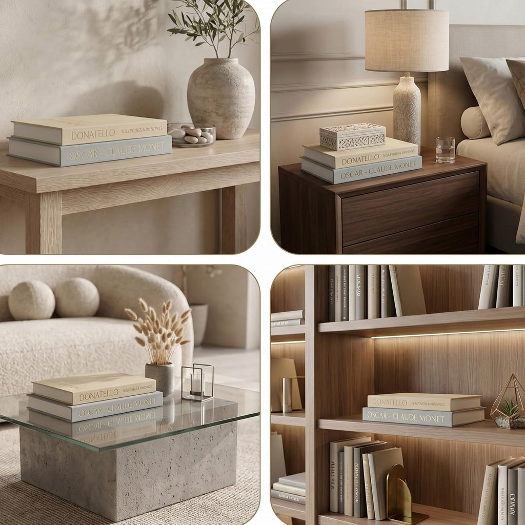 Decorative Books Decor Faux Books for Decoration with Secure Magnet Closure for Photo Storage and as - Set of 2