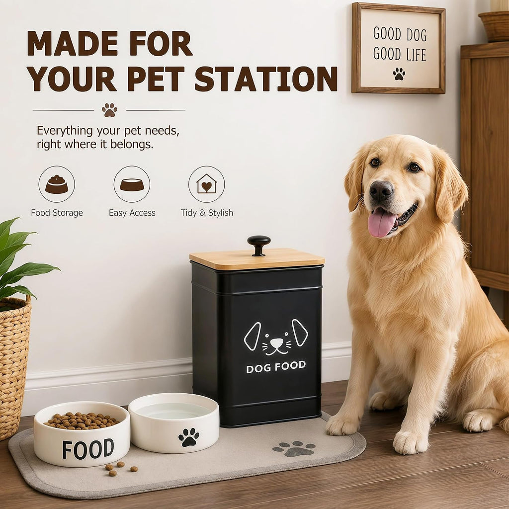 Dog Food Storage Container 6.7"W x 9.3"H Airtight Metal Canister