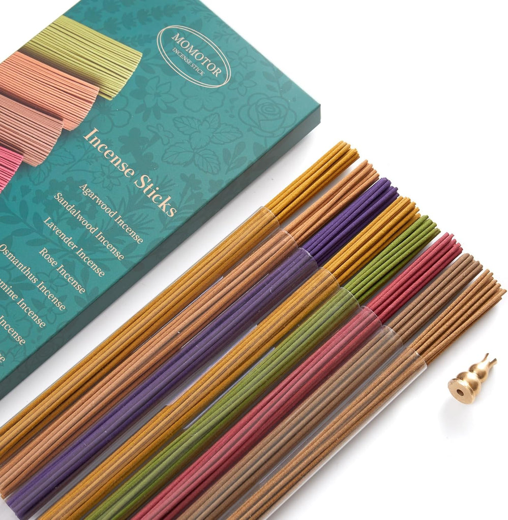 Premium Incense Sticks Variety Set, 160 Incense Sticks (8 Scents x 20), Handcrafted with Essential Oils, Long Burning - Set of 160