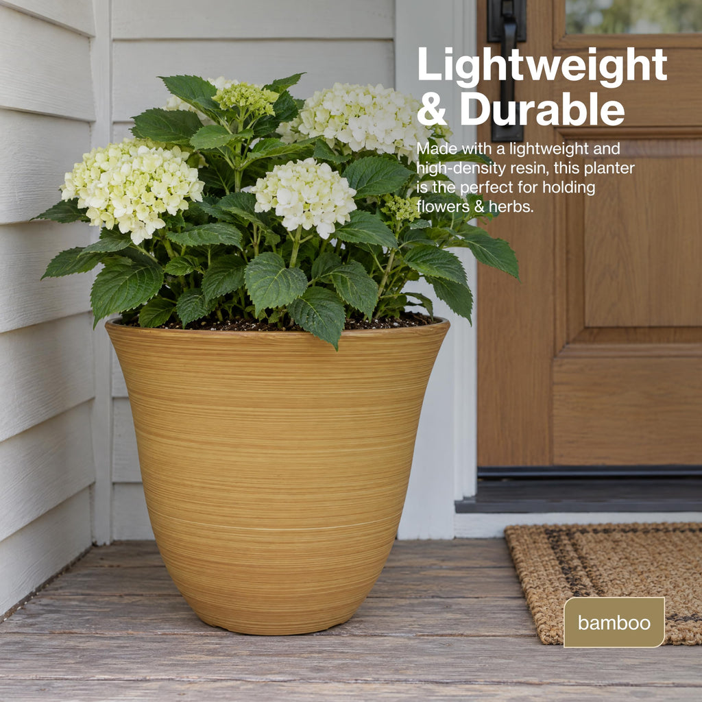 13" Honeysuckle Planter in Bamboo