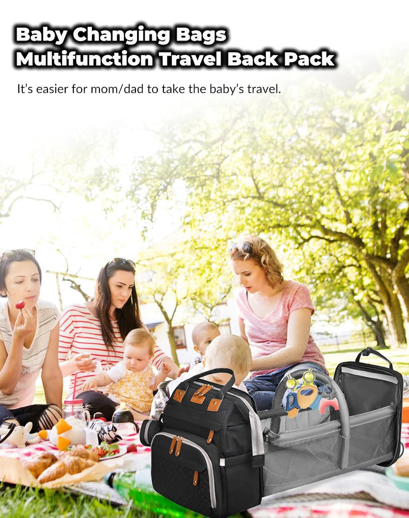 Baby Diaper Bag with Changing Station, Waterproof Diaper Bag Backpack for Moms Dads with USB Charging Port, Baby