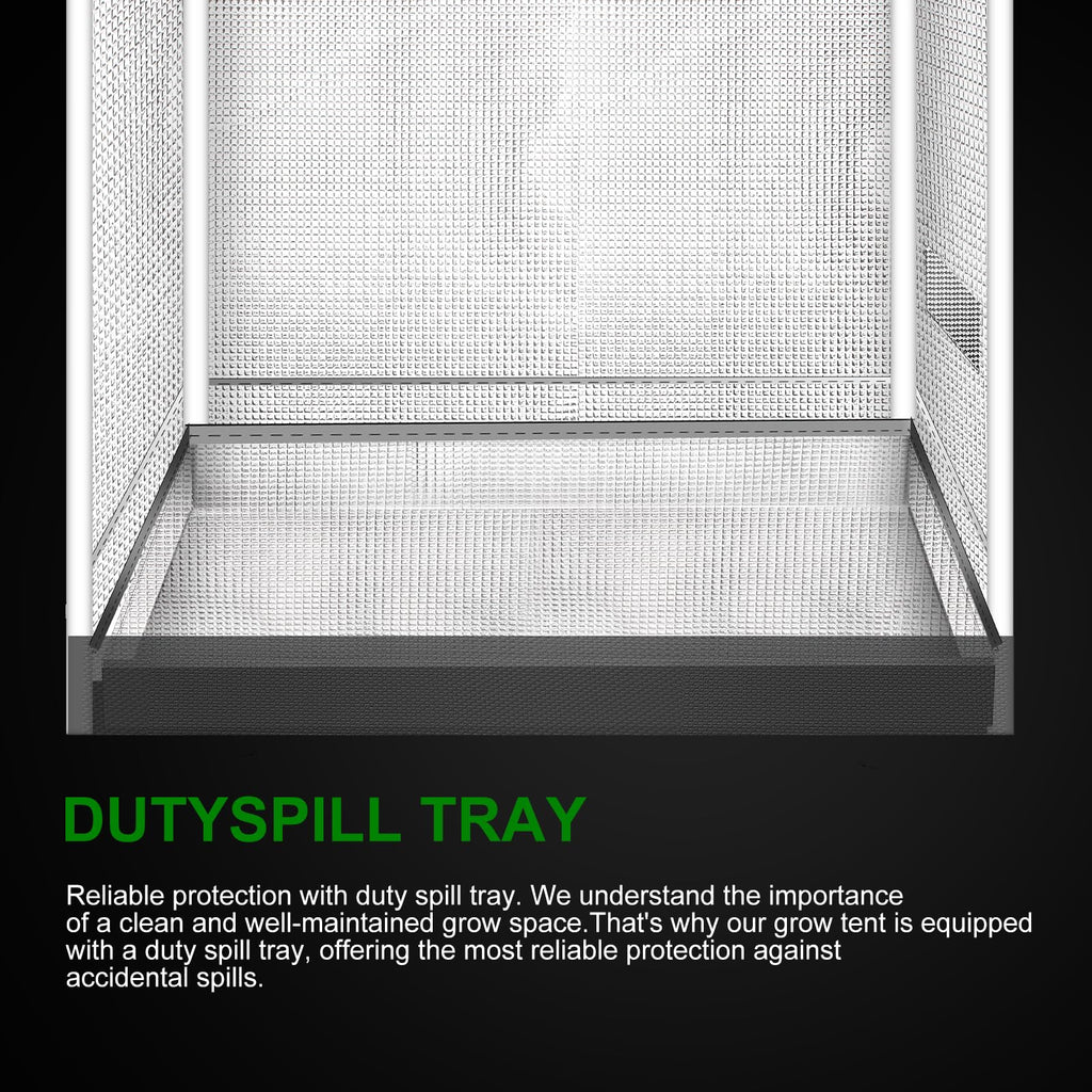 34"x34"x72'' Grow Tent, High Reflective 600D Diamond Mylar Canvas with Observation Window and Floor Tray for