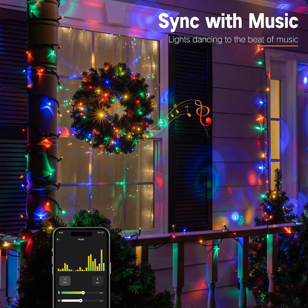 Gentle Twinkle Christmas Lights, 200 LED Smart Christmas Tree Light