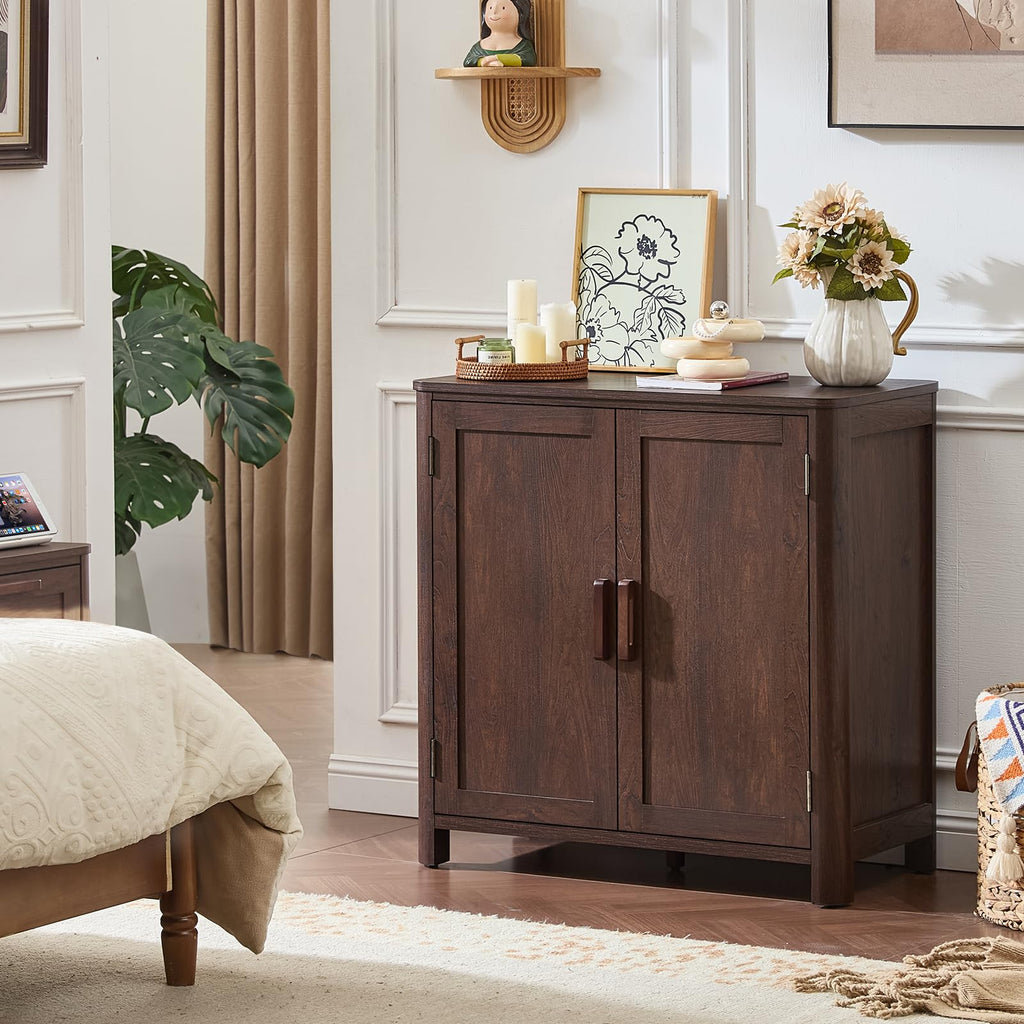 Sideboard Buffet Cabinet with Storage, 31.5" Arc-Shaped Credenza