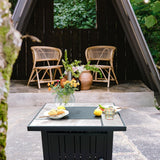 30" Propane Fire Pit with Real Ceramic Tabletop, 50000 BTU Gas Firepit Table with Lid & Glass Rock, Outdoor Fire Pit for Dining or Party, Firepit for - Image 7