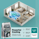 Portable Air Conditioner, Dehumidifier & Fan | 3-in-1 8,000 BTU AC With Temperature Ranges 64°F