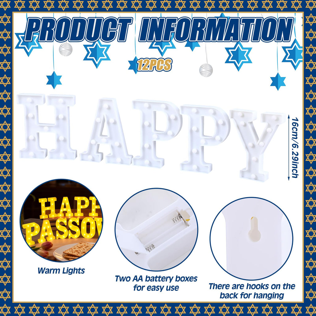 13 Pcs Passover Decorations LED Letter Lights Signs