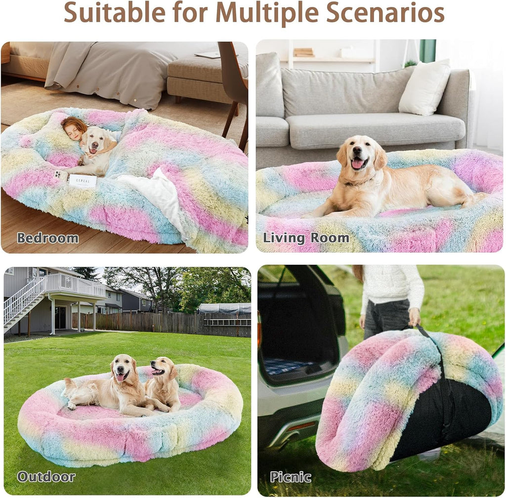 Human Dog Bed, Size Fits Adult and Pet Washable Giant People Bed 10 CM Thick Memory Foam Large