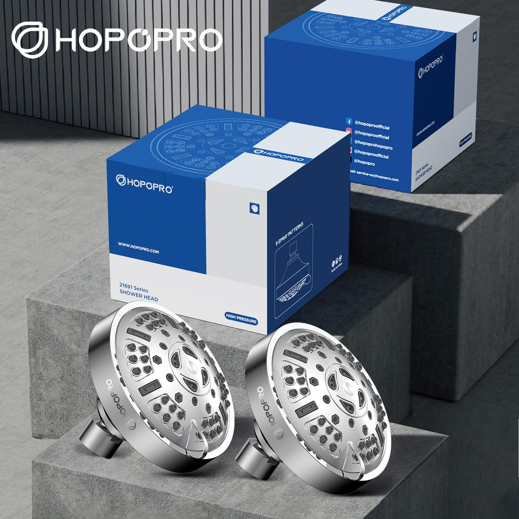 Upgraded 9 Settings High Pressure Shower Head, NBC News Recommended Brand Fixed Showerhead Adjustable Bathroom