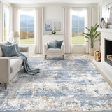 8x10 Area Rugs for Living Room, Washable Modern Abstract Large Area Rug Neutral Soft Non Slip Kids Rug Stain Resistant