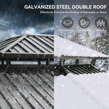 12x20ft Gazebo Hardtop Canopy Heavy Duty Double Roof Outdoor w/Nettings and Curtains
