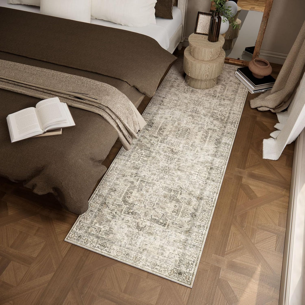 Machine Washable Kitchen Runner Rugs: 2'x6' Hallway Rug Non Slip Low Pile Stain Resistant Soft Carpet Runners s