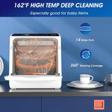 Portable Countertop Dishwashers, 5 Washing Programs Mini Dishwashers with 5 L Built-in Water Tank and Double-layered