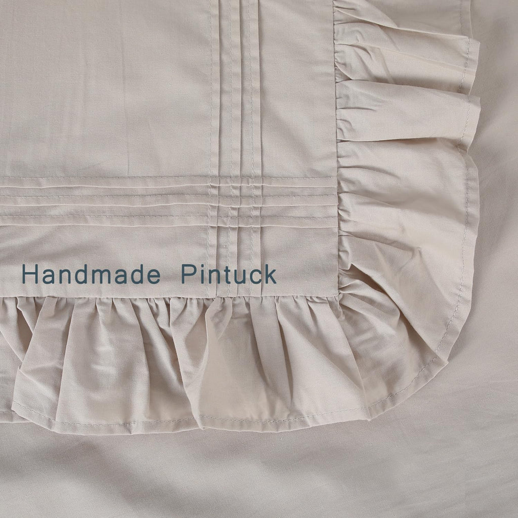 Ruffle Pillow Case Linen Cotton Shabby Chic Victorian Pillow Shams Standard