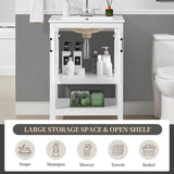 24" Modern Bathroom Vanity with Rectangular Ceramic Sink - Freestanding Vanity Cabinet