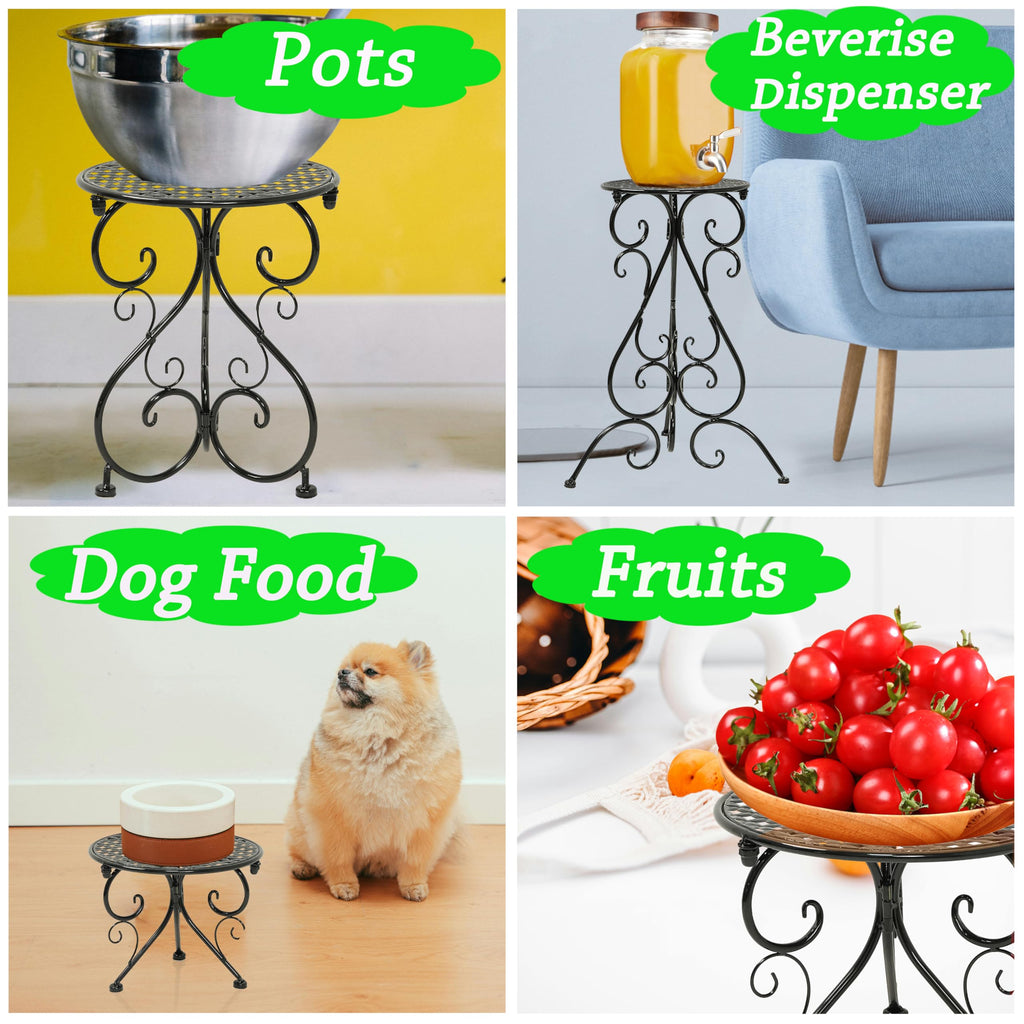 4-Pack Metal Plant Stand for Indoor Outdoor, Heavy Duty Flower Pot Stands for Multiple Plants, Rustproof Iron Planter