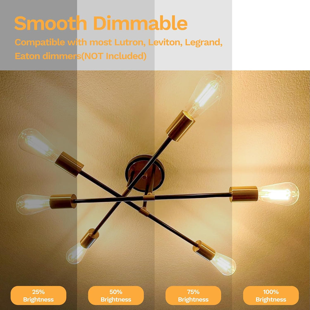 Edison Bulbs ST19 Dimmable E26 Medium Base 3000K Warm White, 3 Pack