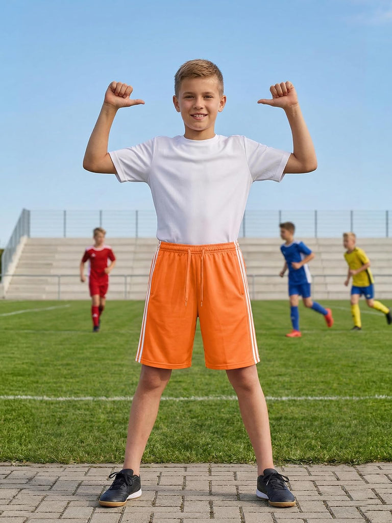6 Pack Youth Boys' Athletic Shorts Boys Basketball Shorts with Pockets Quick Dry Active Running Shorts