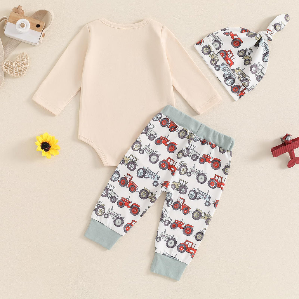 Boy Outfit Newborn Little Brother 3 6 9 12 Romper Infant Letter Print Onesie+ Pants+Hat 3PCS Clothes (New to the