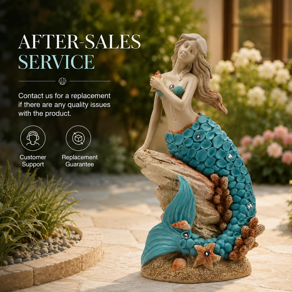 Magical Solar Mermaid Garden Statue Figurine
