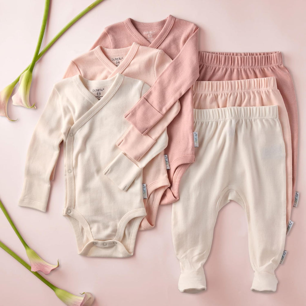 Sterling Pack Side Snap Long Sleeve Bodysuits 100% Cotton