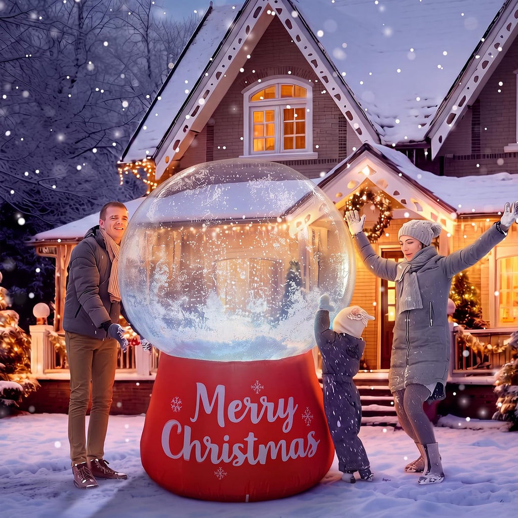 Gaint 6.56 ft Inflatable Christmas Snow Globe Decoration Outdoor