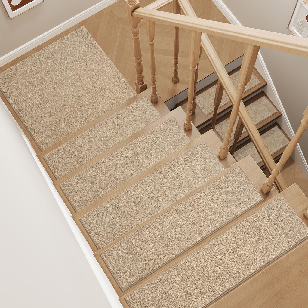 Soft Peel and Stick Stair Treads for Wooden Steps 8"x30" 15PC