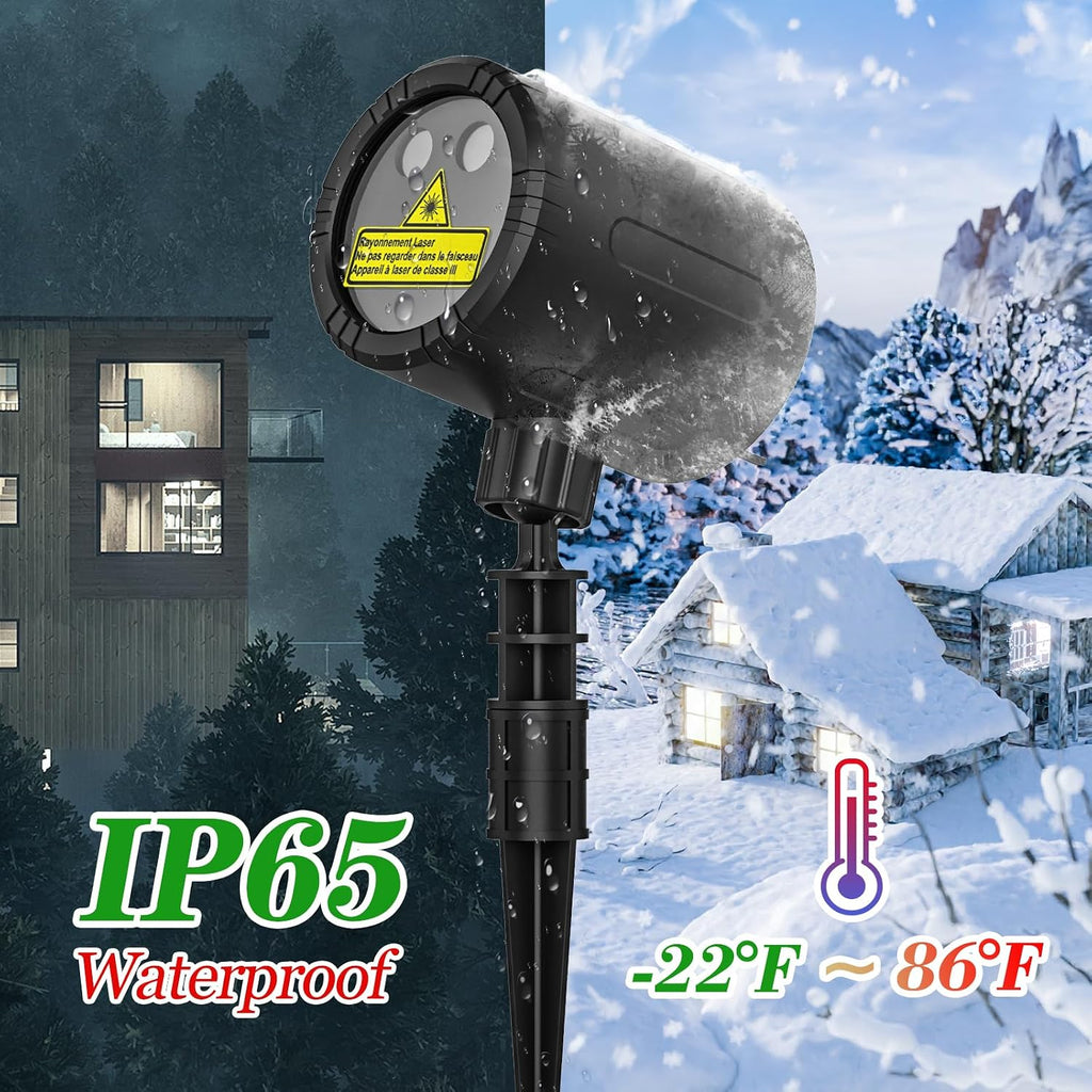 Laser Christmas Projector Lights Outdoor, Red and Green Starry Laser Projector Light, IP65 Waterproof, Remote Control