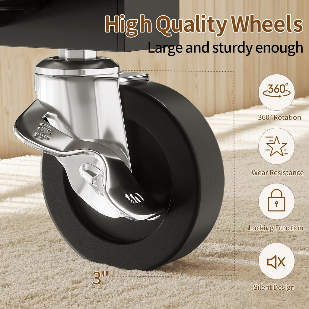 Heavy Duty Clothes Rack with Lockable Wheels Load 600 LBS, Silver